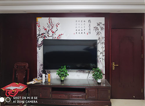 北碚中式家庭装修电视柜效果展示